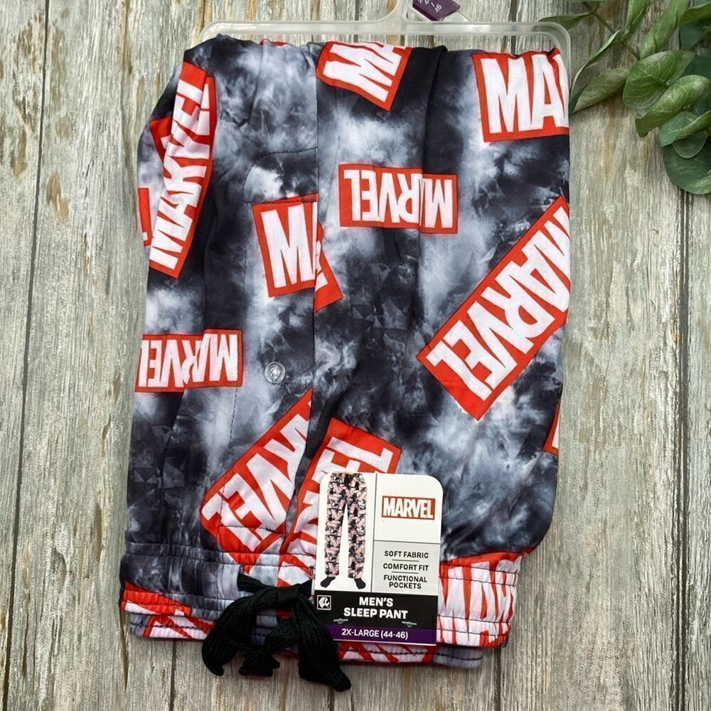 Men’s Marvel Graphic Print Lightweight Sleep Lounge Pajama Pants Size 2X